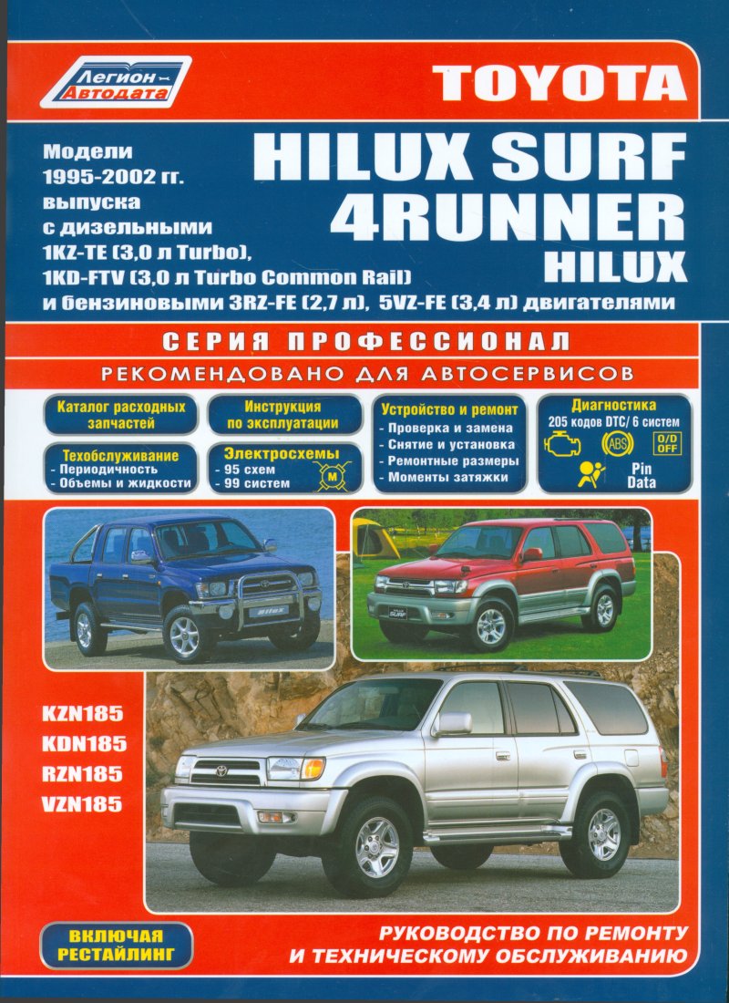 Toyota HiLux Surf 4Runner HiLux Мод. 1995-2002 гг. вып. с дизельн. 1KZ-TE (мПрофессионал)