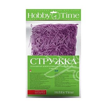 Набор для творчества, HOBBY TIME, Гофрированная, декоративная бумажная стружка 3мм, 50гр., сиреневый 2-512/09