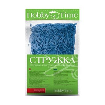 Набор для творчества, HOBBY TIME, Гофрированная, декоративная бумажная стружка 3мм, 50гр., ярко-синий 2-512/08